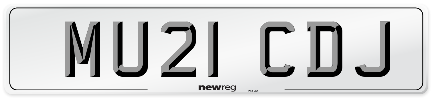 MU21 CDJ Number Plate from New Reg